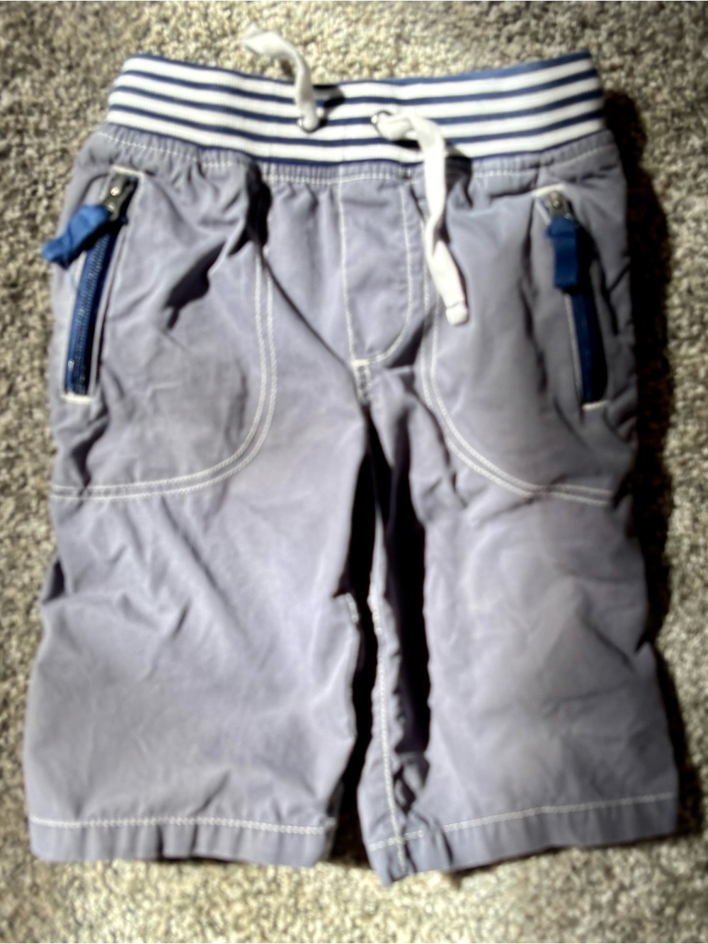 Mini Boden Gray Shorts with Navy Accents